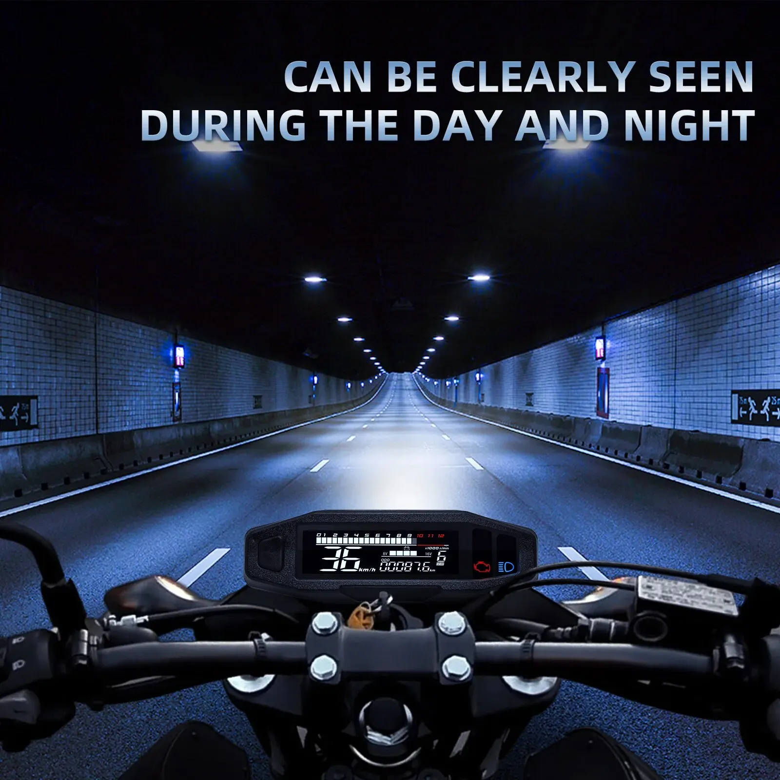 Velocímetro Universal AD para motocicleta, medidor de velocidad Digital, tacómetro LED, Panel de instrumentos, pantalla LCD, soporte Y - imagen 5