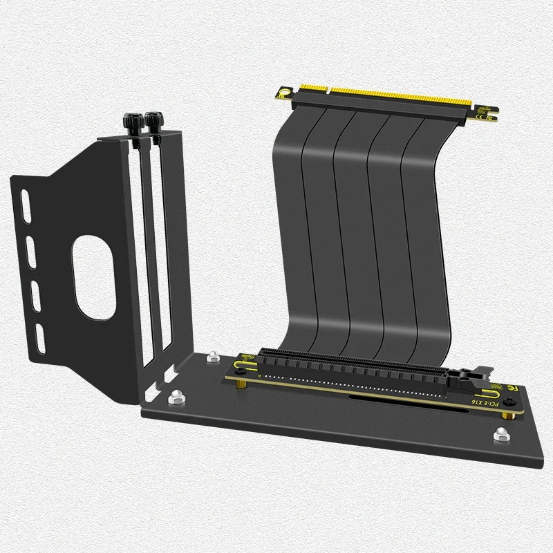 Cable elevador PCIe 3,0 4,0 16x, tarjeta gráfica de vídeo ATX, funda para PC, adaptador de extensión PCI-E X16 + soporte Vertical para GPU, color blanco - imagen 3