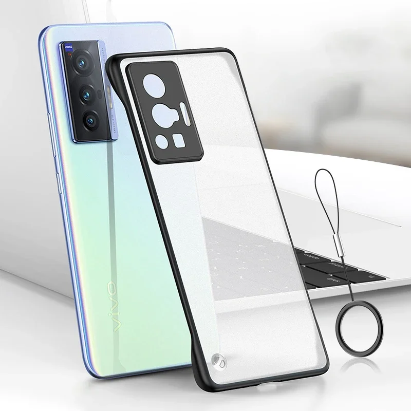 Funda de teléfono con anillo sin marco para Vivo X80 X60 X70 Pro Plus X Note mate PC Hard Back Cover, funda delgada para Vivo iQOO 7 8 9 10 Pro Z5 - imagen 3