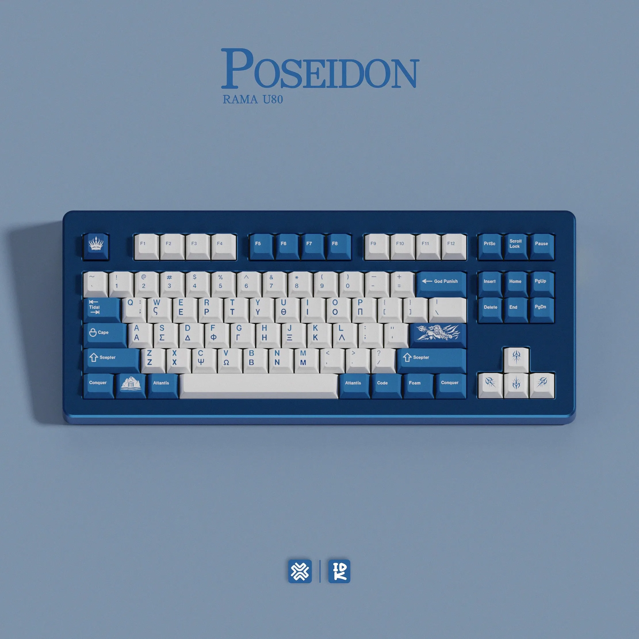 IDK-teclas azules con tema de invierno, perfil de cereza PBT, tapa de teclado Original personalizada para regalos de teclado mecánico - imagen 3