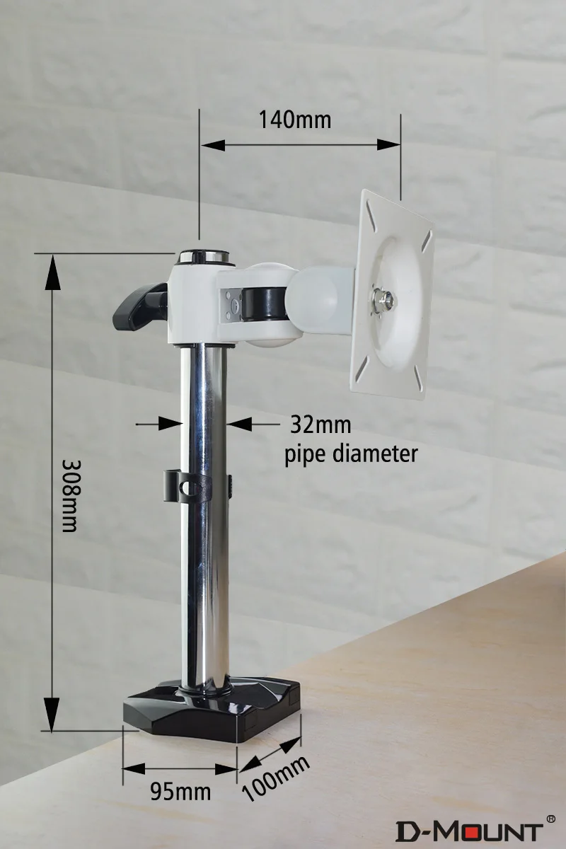 GM900 10 "-27" 24 "alta ajustable 10 kg base de metal blanco soporte de escritorio para monitor soporte de pantalla única - imagen 3