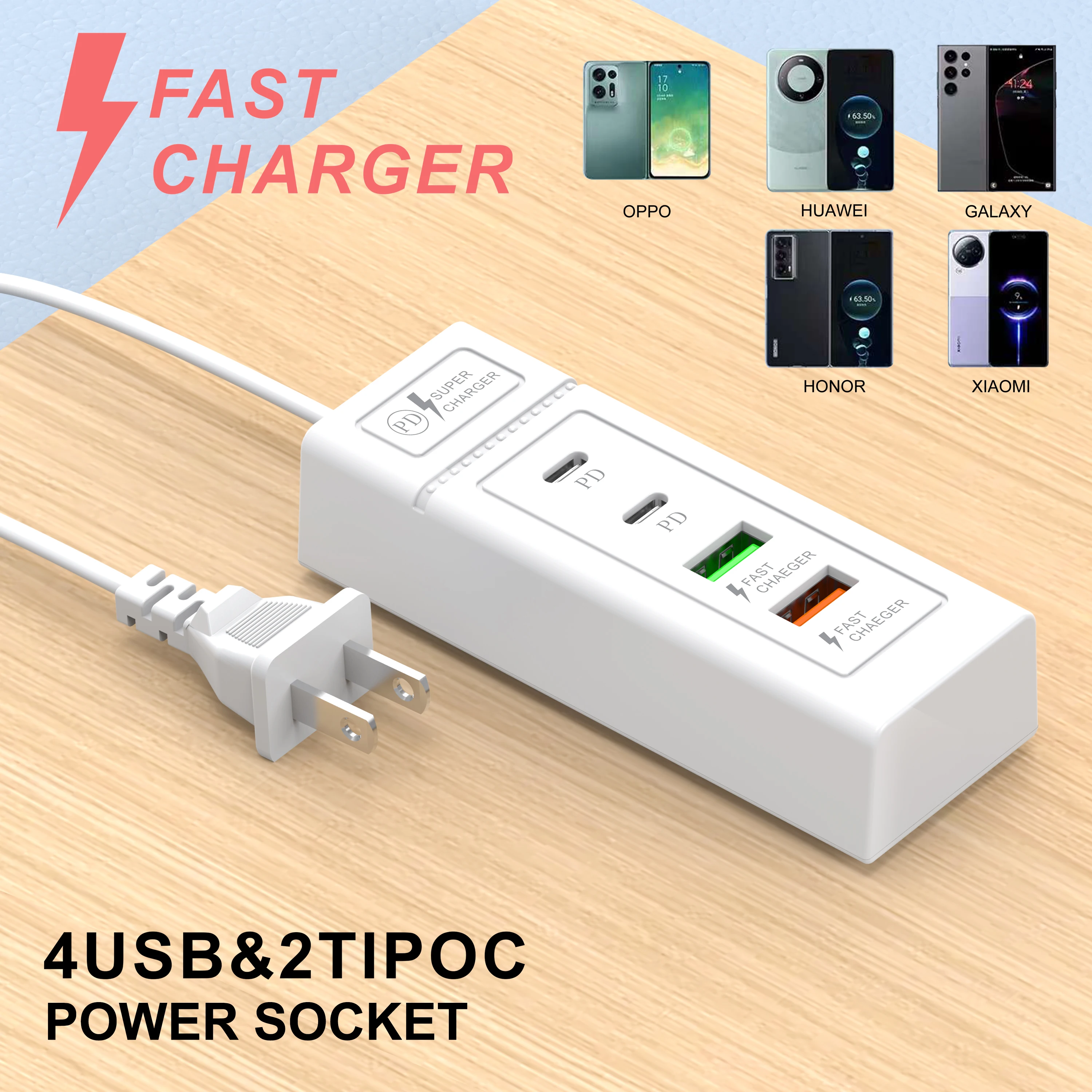 15W 4 Ports USB Charger Quick Charge 3.0 EU/US Plug Wall Charger For iPhone Samsung Xiaomi Fast Charging PD Type C Phone Charger - imagen 3