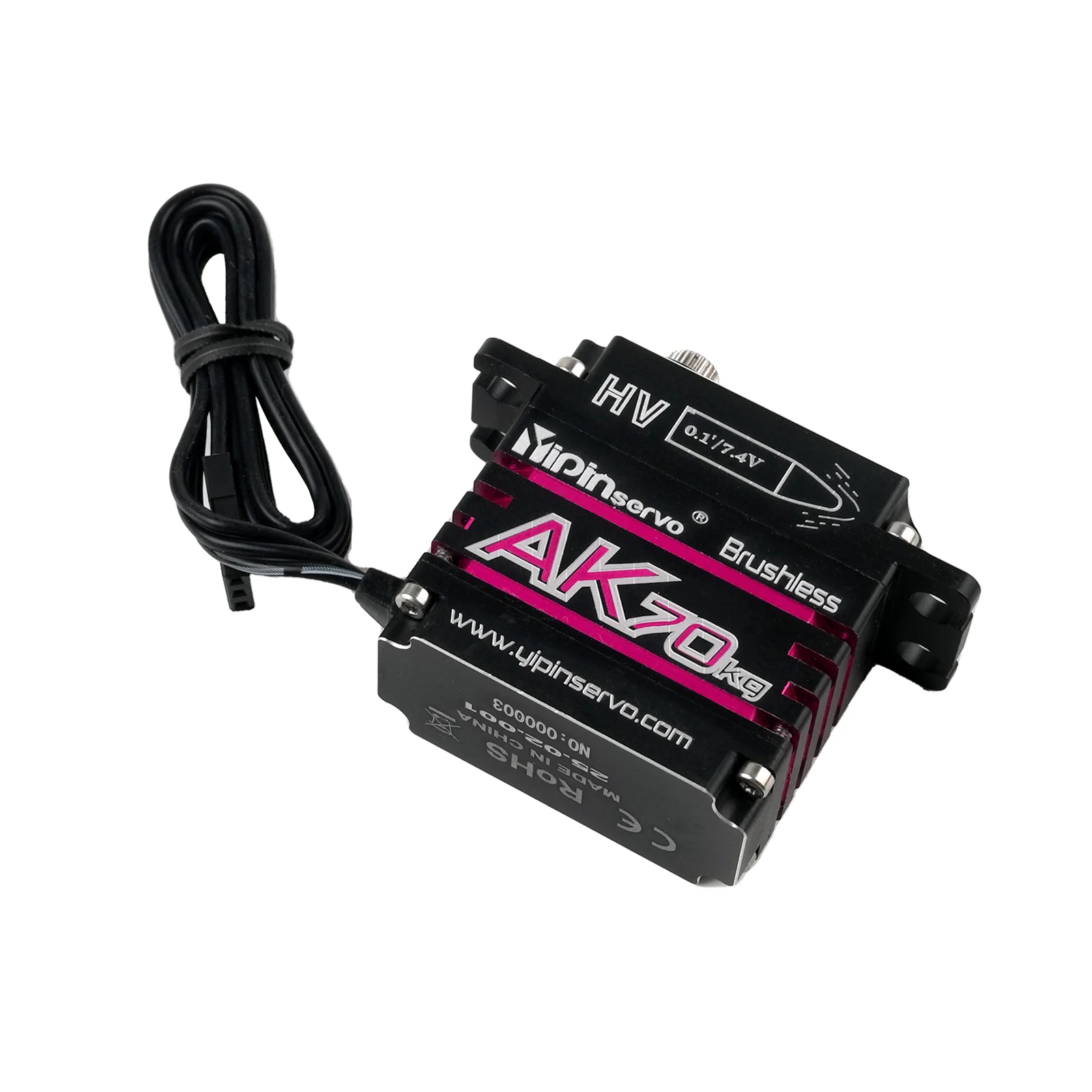 Servo de codificación magnética AK70 de alto par, Motor sin escobillas de 7,4 V y 70kg, IP67, Servo Digital de Metal completo de 180 grados para Robot de avión y coche - imagen 4