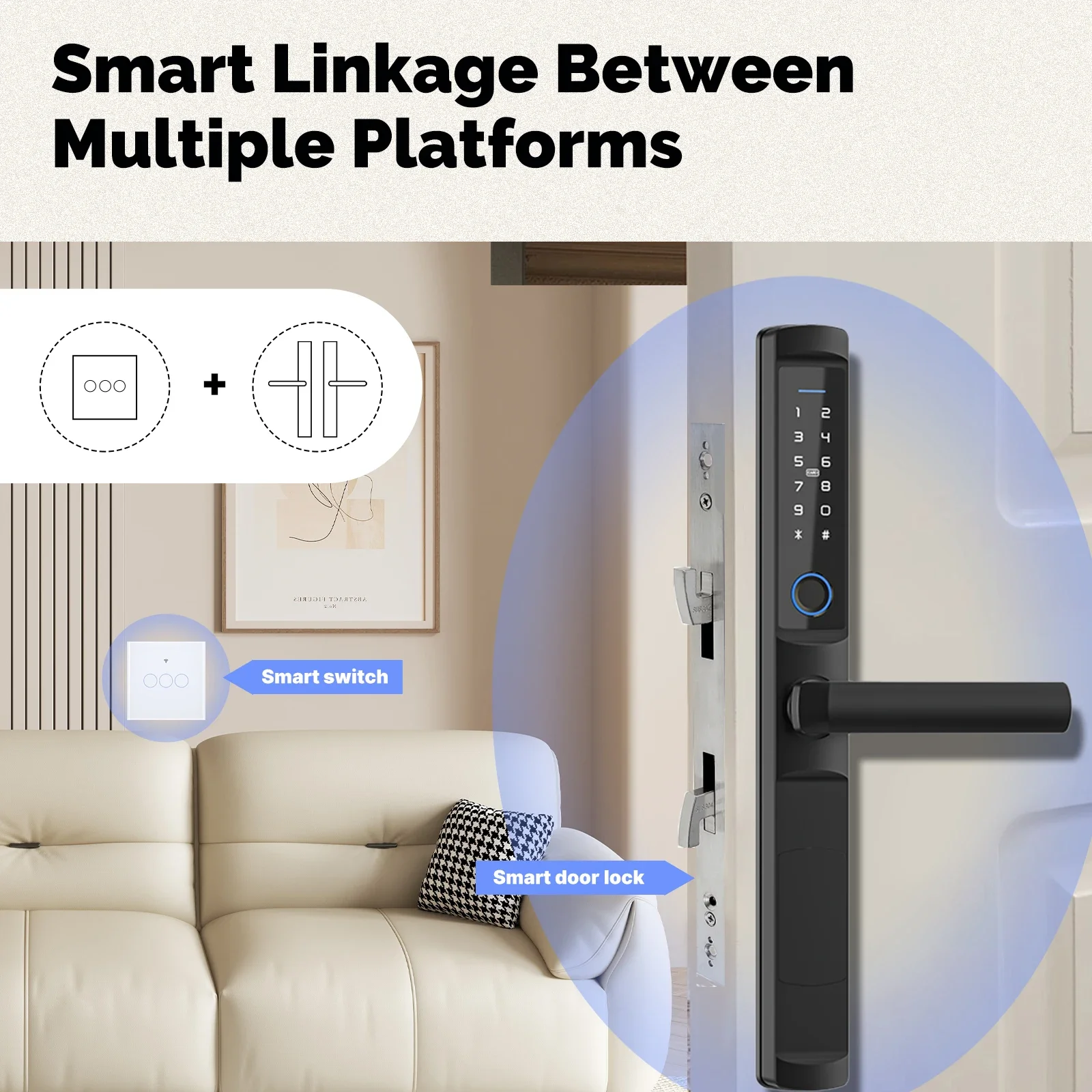 MOES Matter Tuya WiFi interruptor de luz inteligente Control táctil de vidrio cable neutro ignífugo requerido con Alexa Google Home HomeKit - imagen 4
