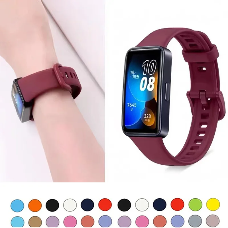 Correas de reloj para Huawei Band 10-9-8-NFC, pulsera de repuesto, pulsera deportiva de silicona suave en Smart Band 9, accesorios de correa de reloj