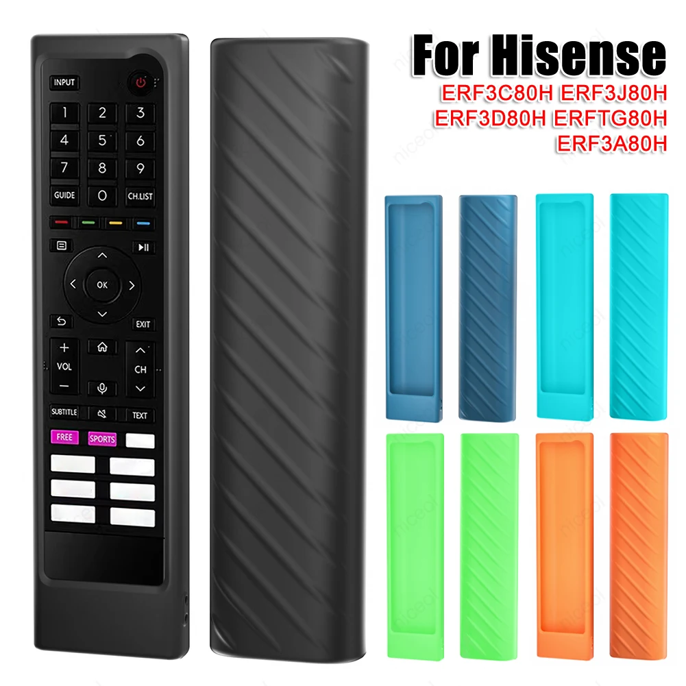 Funda protectora de silicona para Control remoto, cubierta antideslizante a prueba de golpes con cordón, accesorios para Hisense ERF3C80H ERF3A80H