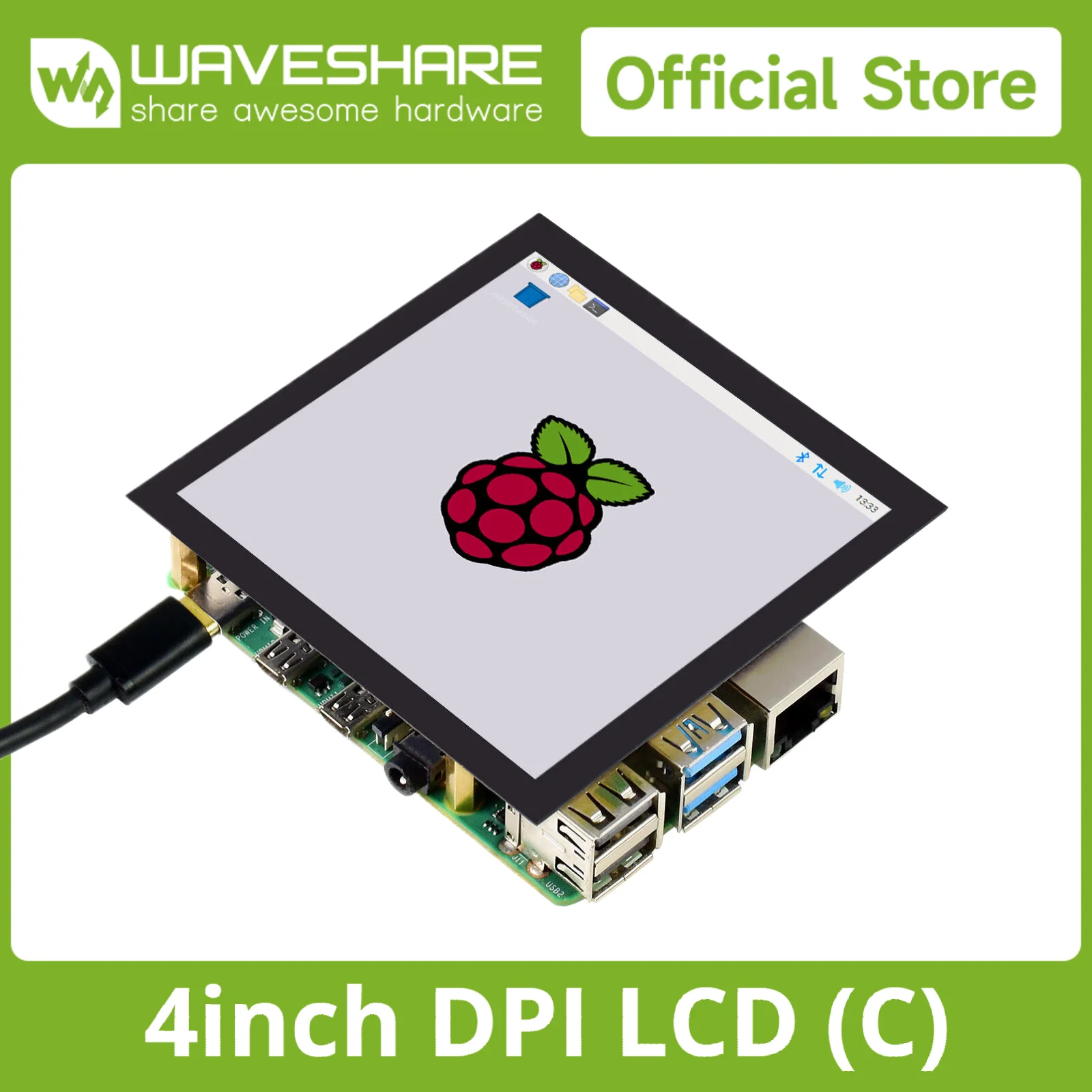 Waveshare LCD de pantalla táctil capacitiva cuadrada de 4 pulgadas (C) para Raspberry Pi 5/4B/3B/Pi Zero, 720 × 720, DPI, IPS