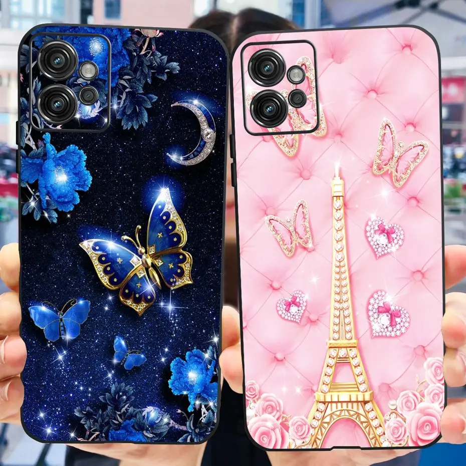 Para Motorola Moto G32 funda moda flor gato pintado suave silicona TPU contraportada para MOTO G32 4G Motog32 parachoques de teléfono - imagen 3