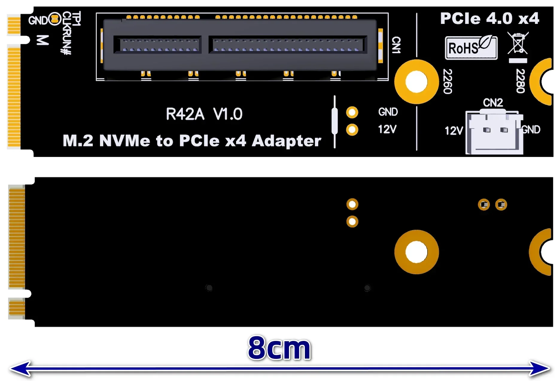 Adaptador M.2 NVMe a PCIe X4 X16, placa PCB PCIE 4,0 para M2 MKey 22110 2280, captura de red elevadora, tarjeta de expansión convertidor USB SSD - imagen 4