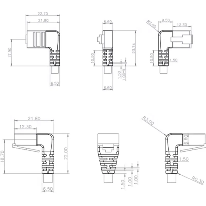 Left Angle to Right-Angle RJ45 Patch Cord Double Shield Cat6 UTP Gigabit High Flexible Profinet servo Ethernet Cable - imagen 3