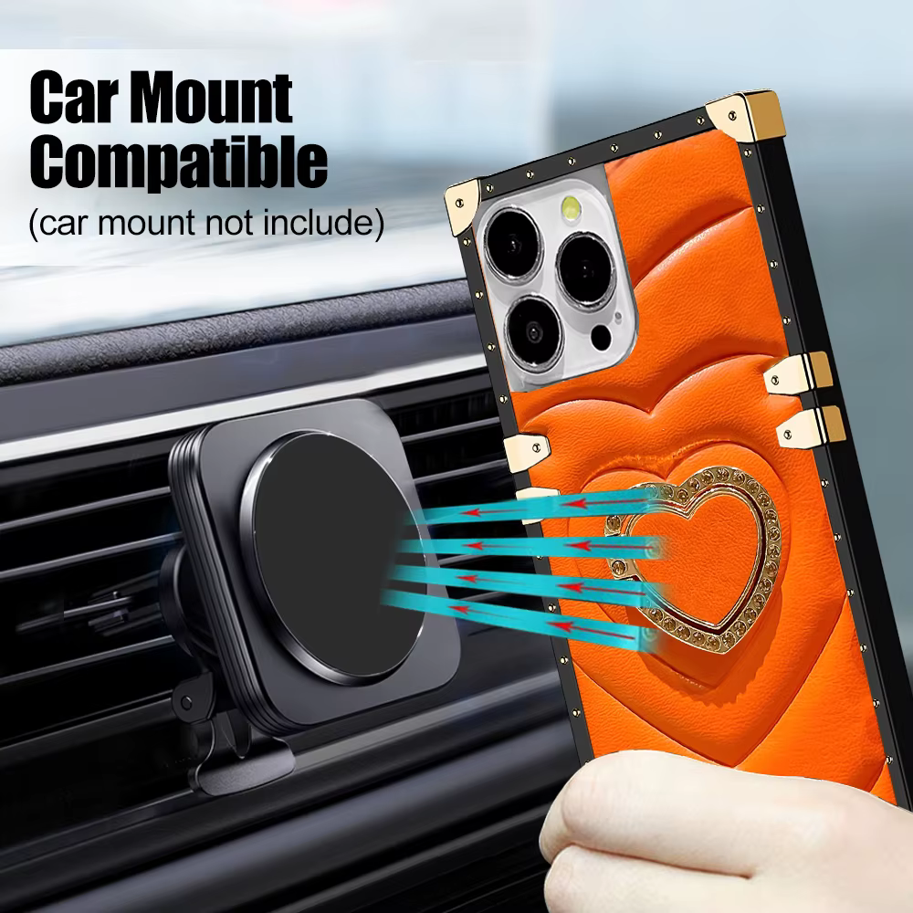 Funda de cuero con soporte de anillo para Iphone 14 Pro Max, 13, 12, 11, XSMAX, funda anticaída con lazo de dedo magnético - imagen 2