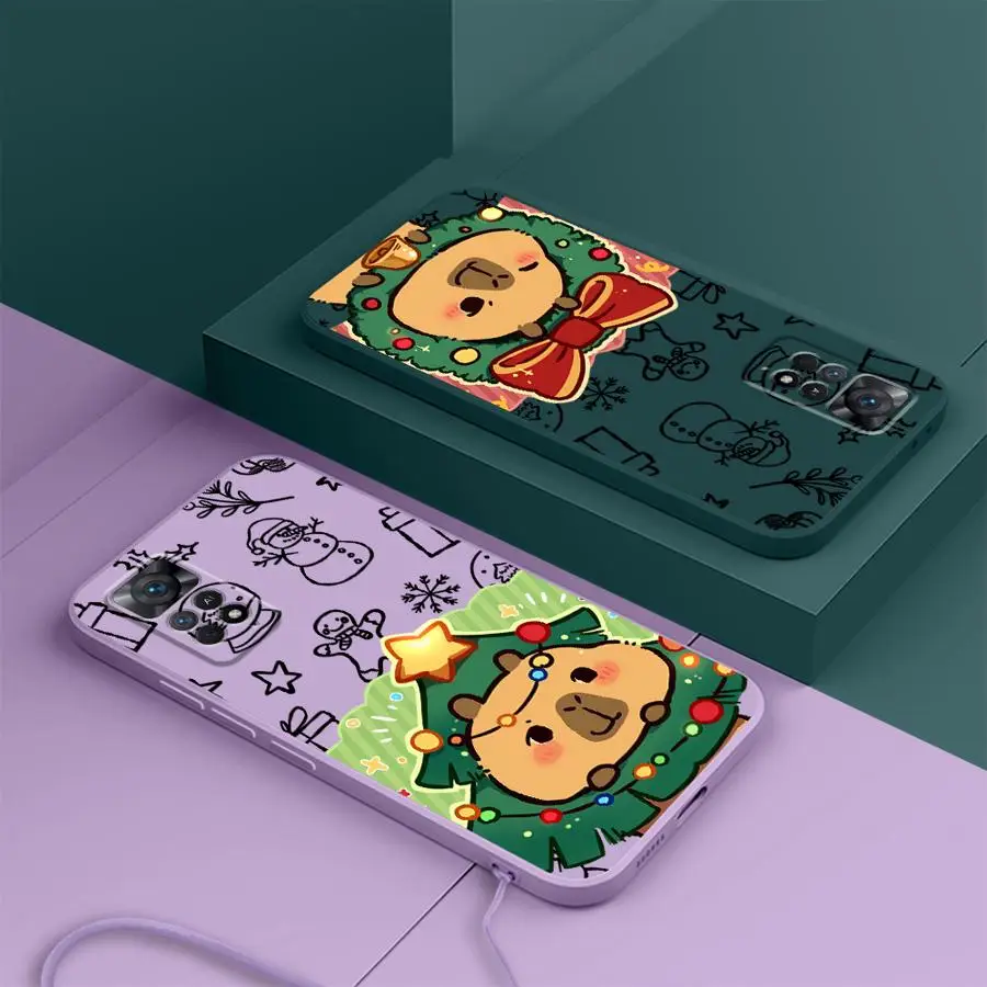 Funda blanda para Xiaomi Redmi Note 13 12 ProPlus 14 Pro Plus 10 11s 10Lite 10 11 Pro 12s Navidad Capibara - imagen 5