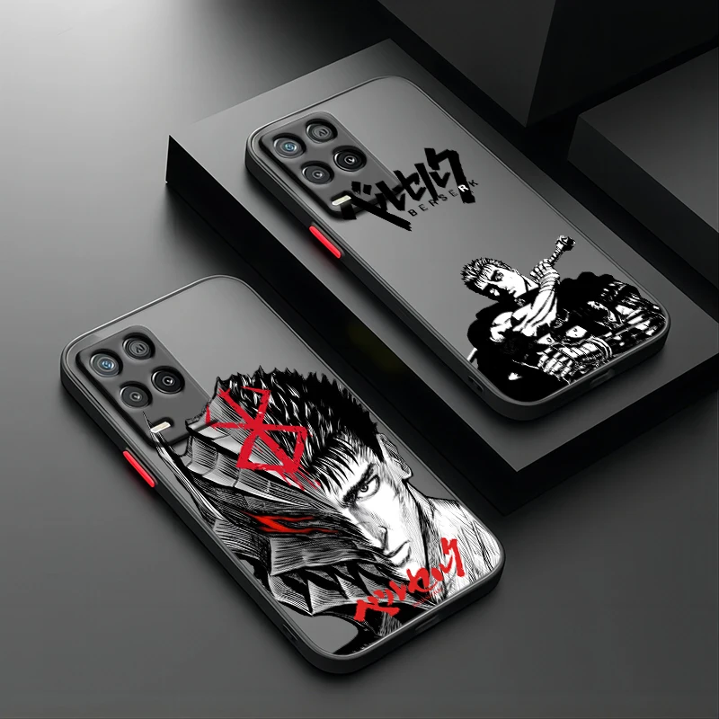 Berserk-funda translúcida esmerilada para teléfono, carcasa de Anime para Realme, Q3T, Q3S, Q5, GT, Neo 3T, 2, Narzo 50i, 50A, 20A, 10A, X50, X3 Pro