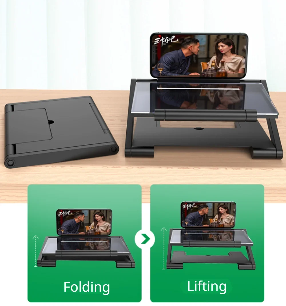 AMPLIFICADOR DE PANTALLA DE TELÉFONO plegable de 8 pulgadas HD Anti-luz azul soporte para teléfono móvil de elevación de pantalla Horizontal y Vertical - imagen 5