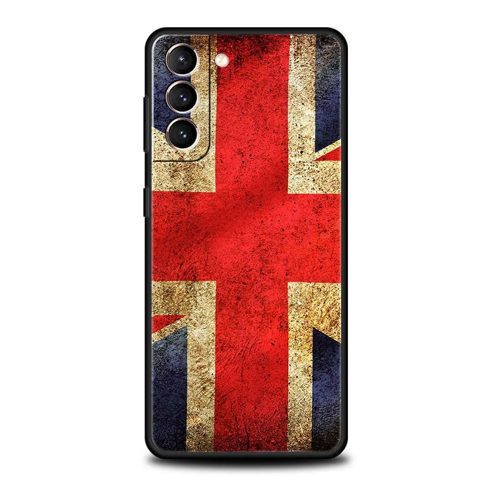 Funda de teléfono para Samsung Galaxy S24, S23, S22 Ultra, S20, S21 FE, 5G, S10, S9 Plus, S10E, S8, S7 Edge, cubierta de silicona suave, banderas de Inglaterra y Reino Unido - imagen 5