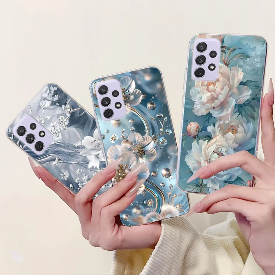 Para Samsung Galaxy A52 A52s 5G Funda SM-A526B SM-A528B Funda de teléfono Flor de moda Funda de silicona suave para Samsung A72 A 52 parachoques - imagen 5