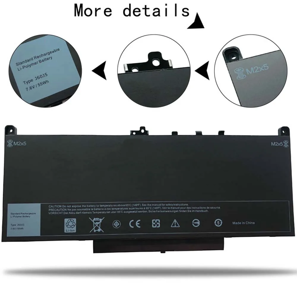 Batería de repuesto J60J5 para portátil Dell Latitude E7470, E7270, 7470, 7270, 451-BBSY, 451-BBSX, 451-BBSU, WYWJ2, R1V85, MC34Y, 242WD - imagen 3