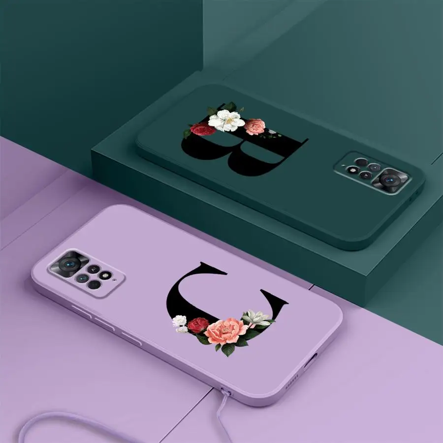 Funda de teléfono de cubierta suave para Xiaomi Redmi Note 10 11 Pro 14 Pro Plus 12s 11s 10 10Lite 13 12 ProPlus Lnitial Letter - imagen 2