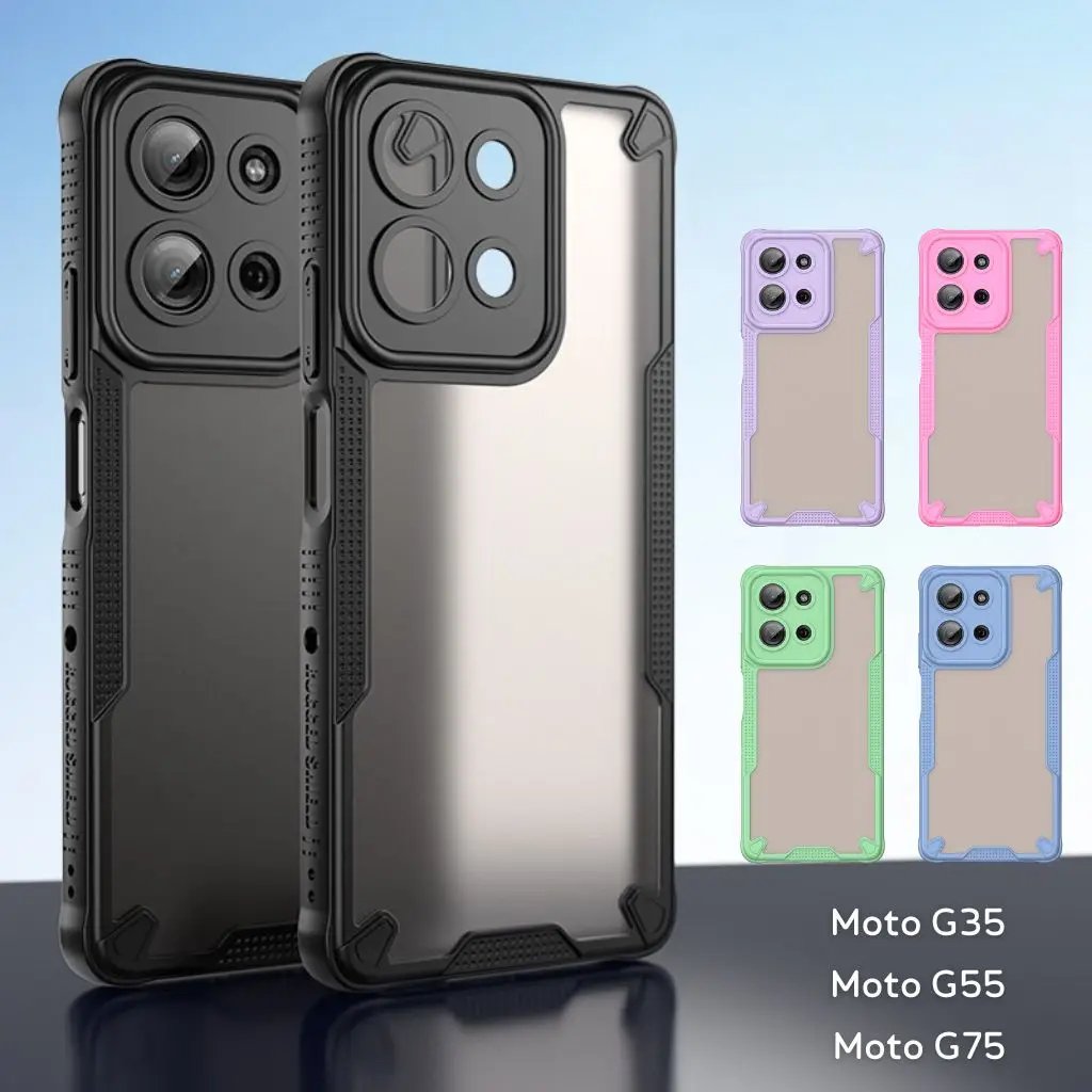 Funda de teléfono de lujo para Motorola G35 G55 G75 5G, funda trasera lisa a prueba de golpes para Moto G55 G35 G75 - imagen 2