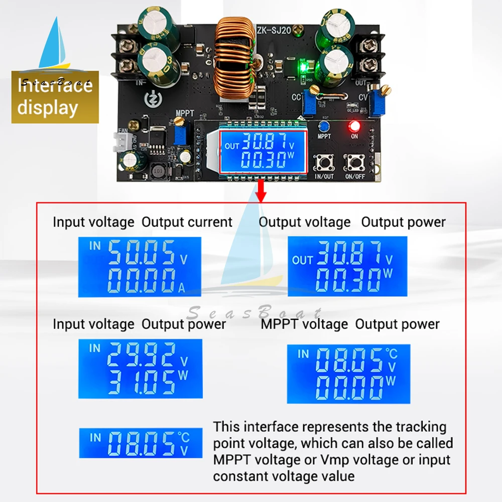 DC7-80V a 1,4-79V 20A 300W alta potencia DC Boost Buck convertidor CC CV módulo de fuente de alimentación MPPT regulador de voltaje ajustable - imagen 2