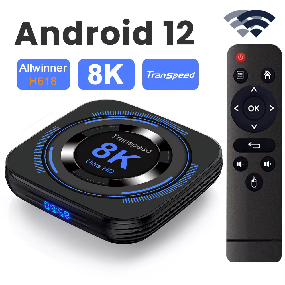Transpeed TV Box H618 Android 12 8K/4K Dual WiFi Bluetooth