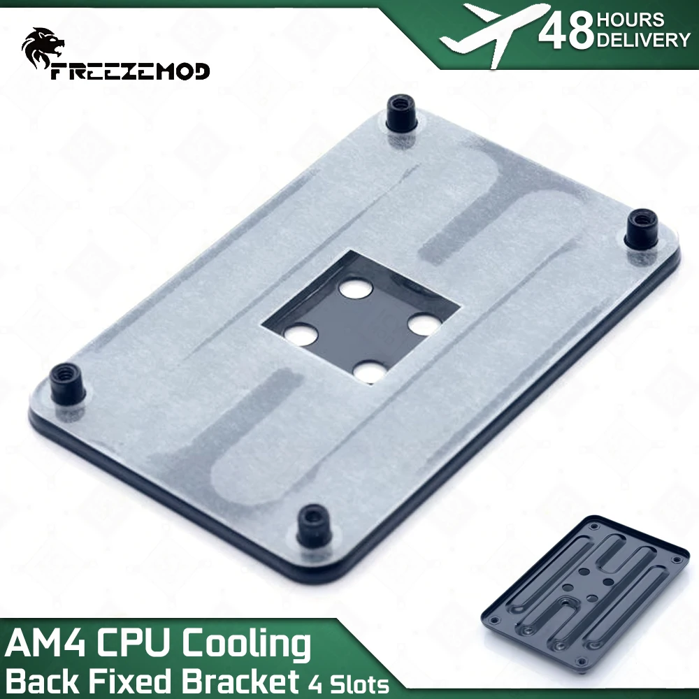 FREEZEMOD-placa base AM4 de 4 ranuras para instalación de refrigeración de CPU, soporte de Metal fijo con capa de aislamiento en la parte posterior, rosca 6 #32