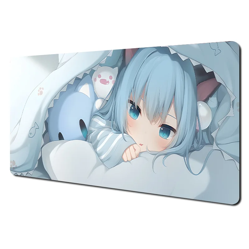 Alfombrilla de ratón de gran tamaño para juego, alfombrilla de anime para chica bonita, alfombrilla de escritorio para teclado de ordenador, alfombrilla para ratón antideslizante, accesorios de 400x900x3mm - imagen 3