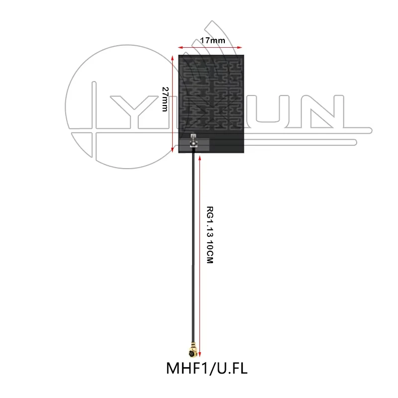 2 uds 433MHz antena LoRa 433/470M placa de circuito FPC Flexible integrada amplificador módulo receptor transmisor RF MHF1 U.FL RG1.13 - imagen 2