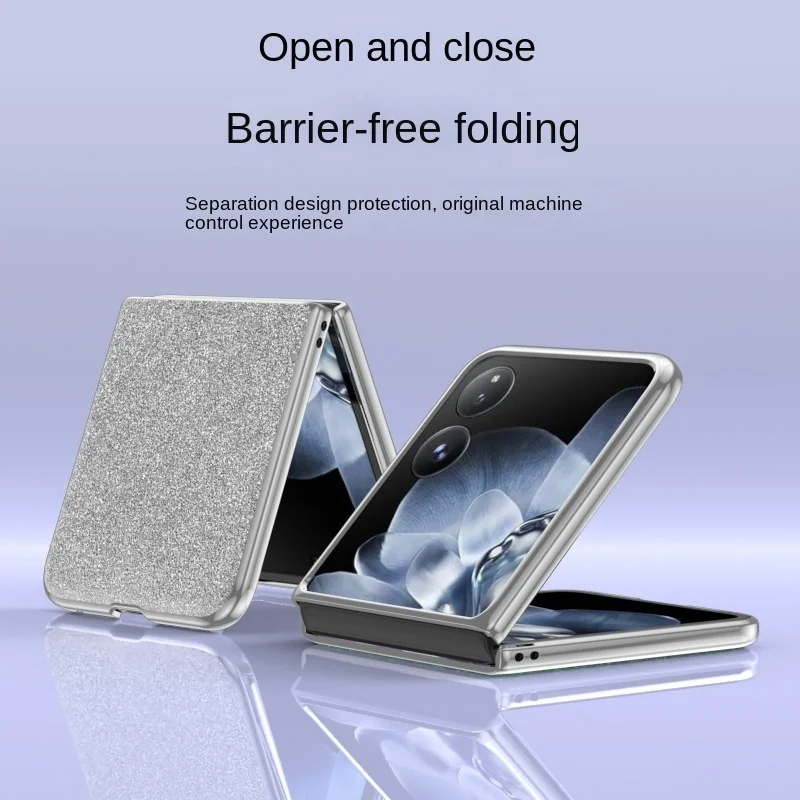 Funda de cuero duro con purpurina para Xiaomi MIX Flip, cubierta elegante de lujo, plegable, delgada, a prueba de golpes - imagen 2