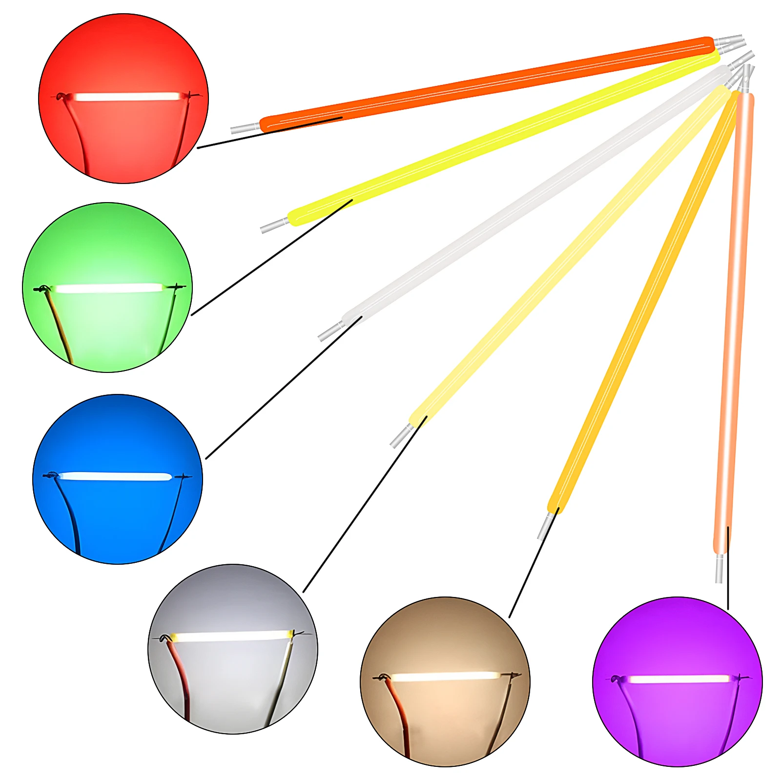 Filamento Led Cob de 5 piezas CC, 3V, 12V, 38/54/68MM, 2200k, blanco, azul, rojo, rosa, piezas de bombilla Edison, lámpara incandescente, diodos de luz - imagen 4