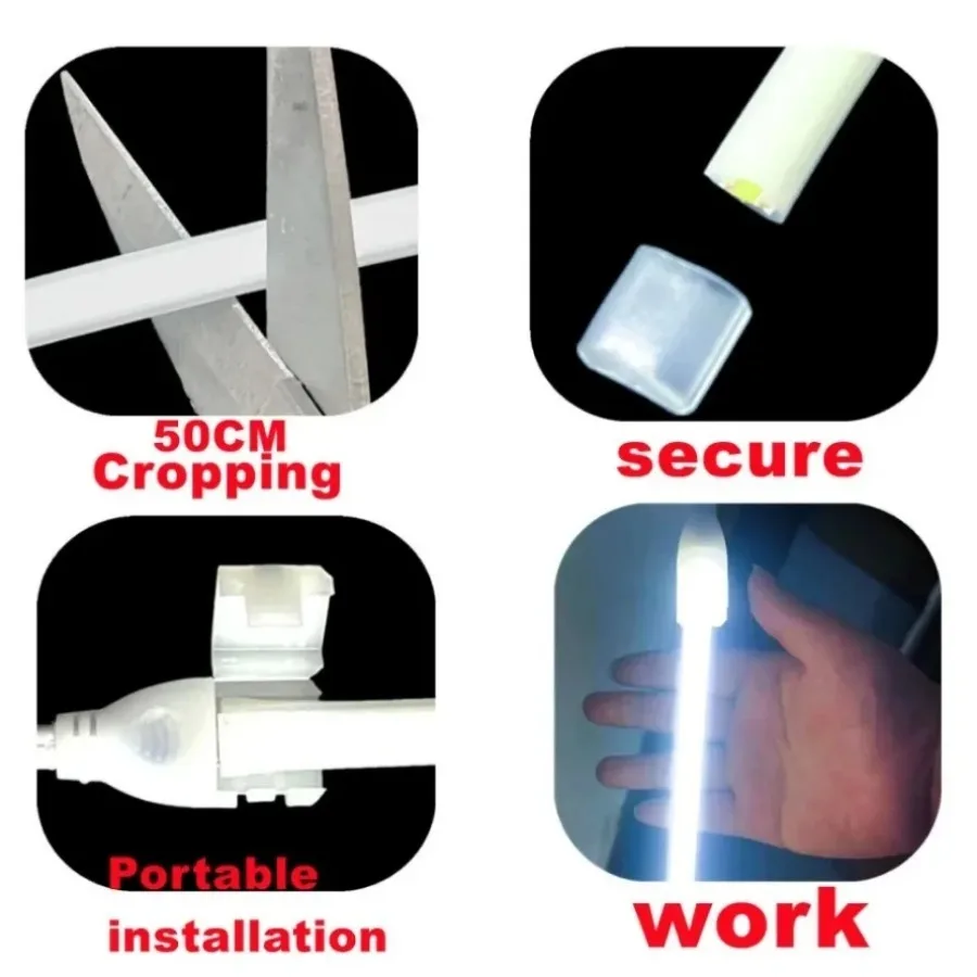 Tira de luces LED COB de 30M y 220V RA90, superbrillante, 288LEDs/m, lámpara Flexible para exteriores, tira LED impermeable IP67 con enchufe de alimentación de 220V UE - imagen 5