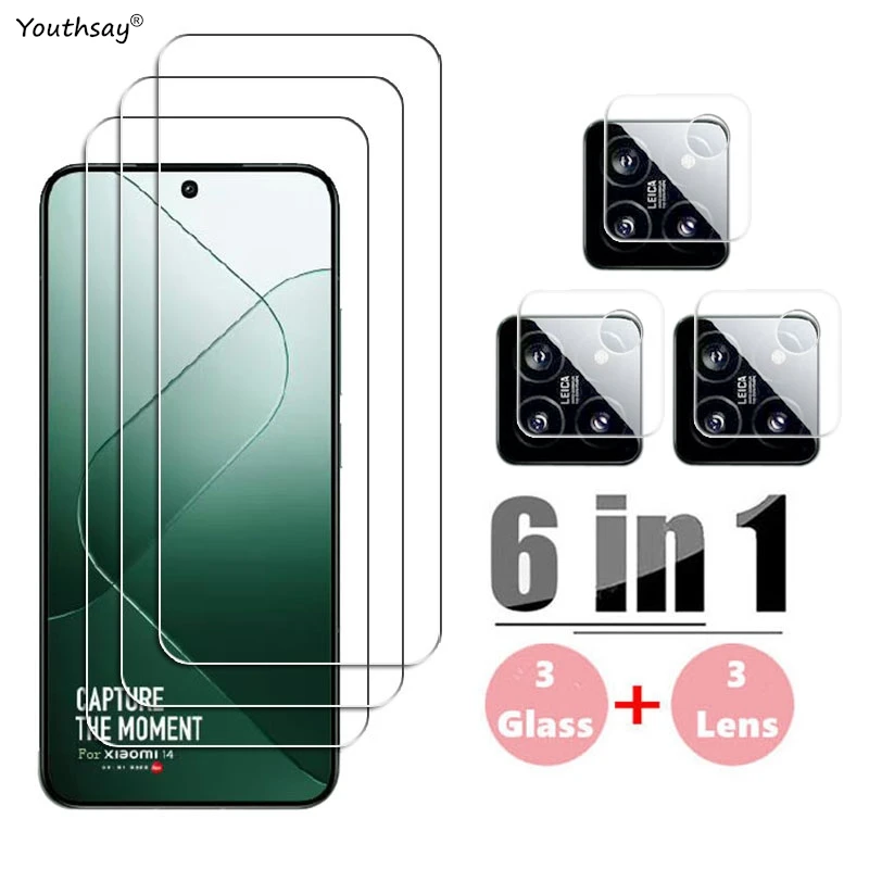 Vidrio Gule completo para Xiaomi 14 vidrio templado Xiaomi 14 13 Protector de pantalla película protectora de lente de cámara de teléfono para Xiaomi 14 vidrio