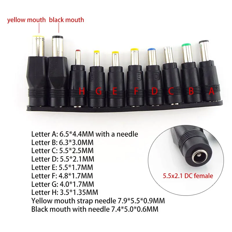 Adaptador de fuente de alimentación ajustable Universal, conector hembra de 100x240mm, CA 5,5 V-2,1 V a CC 3V-24V, cargador 3A - imagen 2