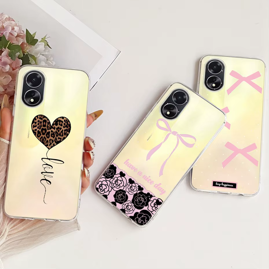 Funda transparente de TPU para OPPO A18 A38, fundas de teléfono con patrón de nuevo estilo para Oppo A18 A38, fundas traseras para parachoques - imagen 2