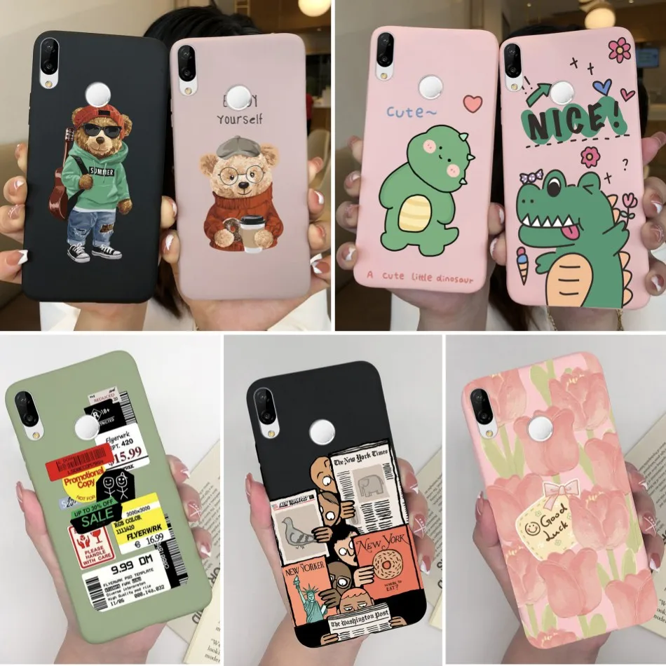 Funda protectora de silicona para teléfono Huawei, protector suave mate con patrón bonito, P20 Lite, P20Lite