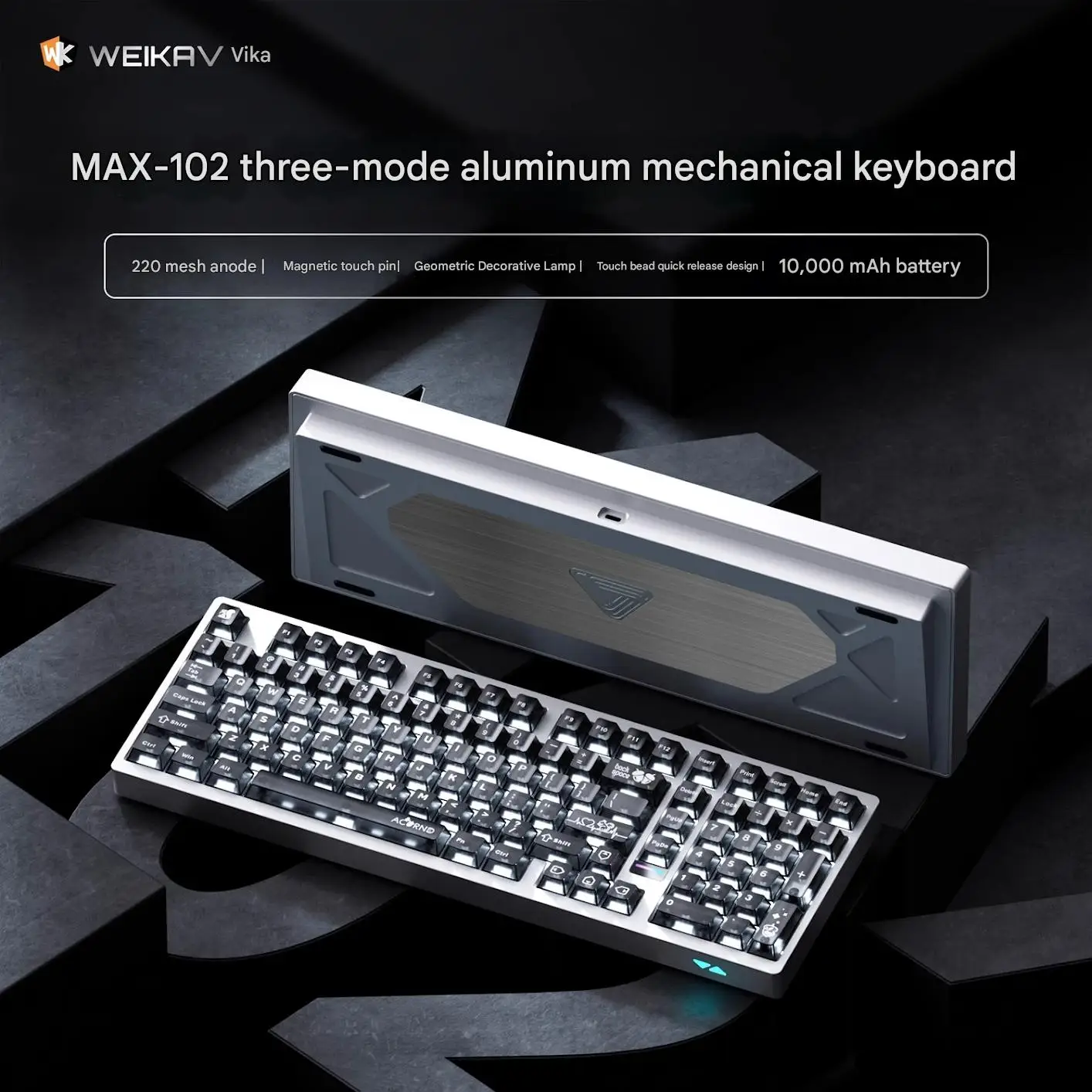 Weikav MAX-102 Kit de teclado mecánico de aleación de aluminio soporte inalámbrico Bluetooth QMK/VIA Tri Mode Rgb intercambio en caliente regalo para jugadores de PC - imagen 2