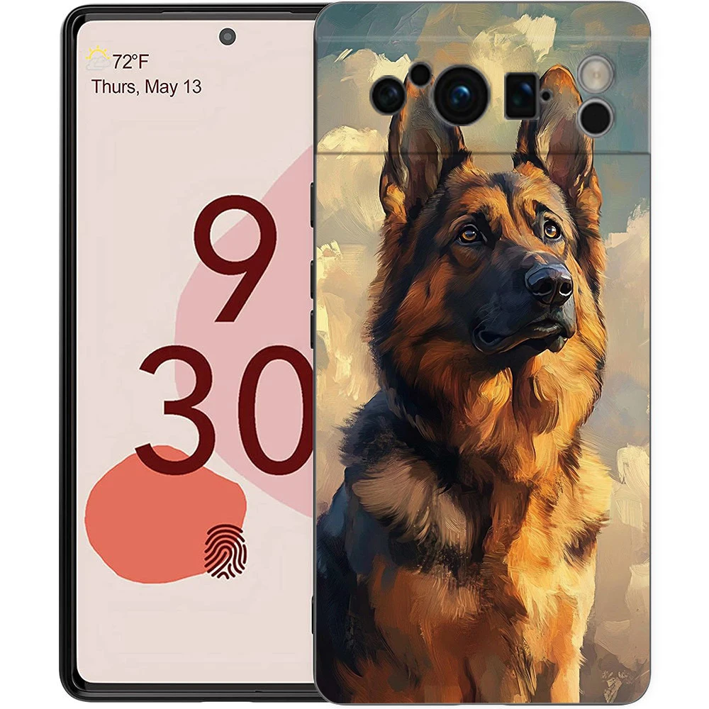 Funda de teléfono Beauty German Shepherd Dog para Google Pixel 10 9 8 7 6 Pro XL 9A 8A 6A 7A 5G, funda negra de TPU suave a prueba de golpes - imagen 5