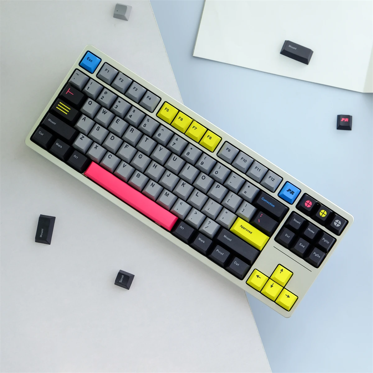 129 Keys/set GMK Prepress Keycaps PBT Dye Subbed Key Caps Cherry Profile Keycap For Keychron Q2 65% 75% Anne GH60 GK64 Poker - imagen 4