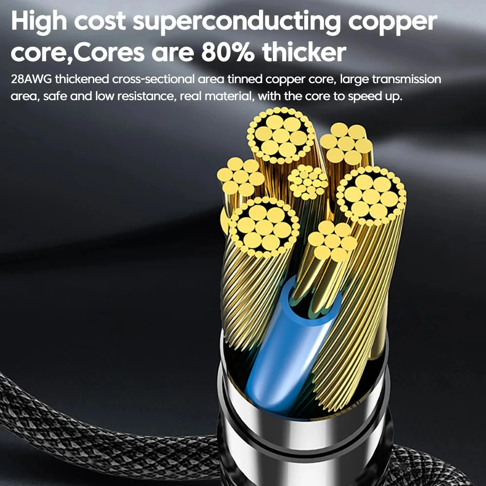 NNBILI-Cable tipo C de carga rápida para móvil, Cable de datos de 100W con pantalla Digital USB C a USB C para iPhone 15, Samsung, Huawei y Xiaomi - imagen 4