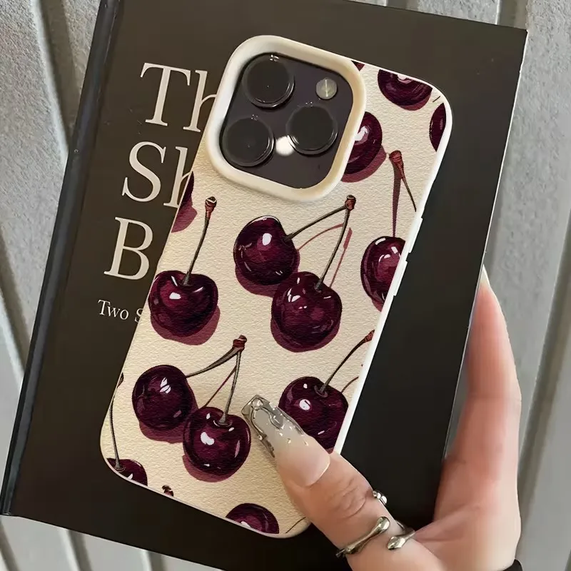 Para Redmi Note14 Pro 4G funda para Xiaomi Redmi Note 13 12 11 Pro Plus 5G 15C 14C 13C 4G vino rojo cereza patrón mate cubierta de teléfono - imagen 4