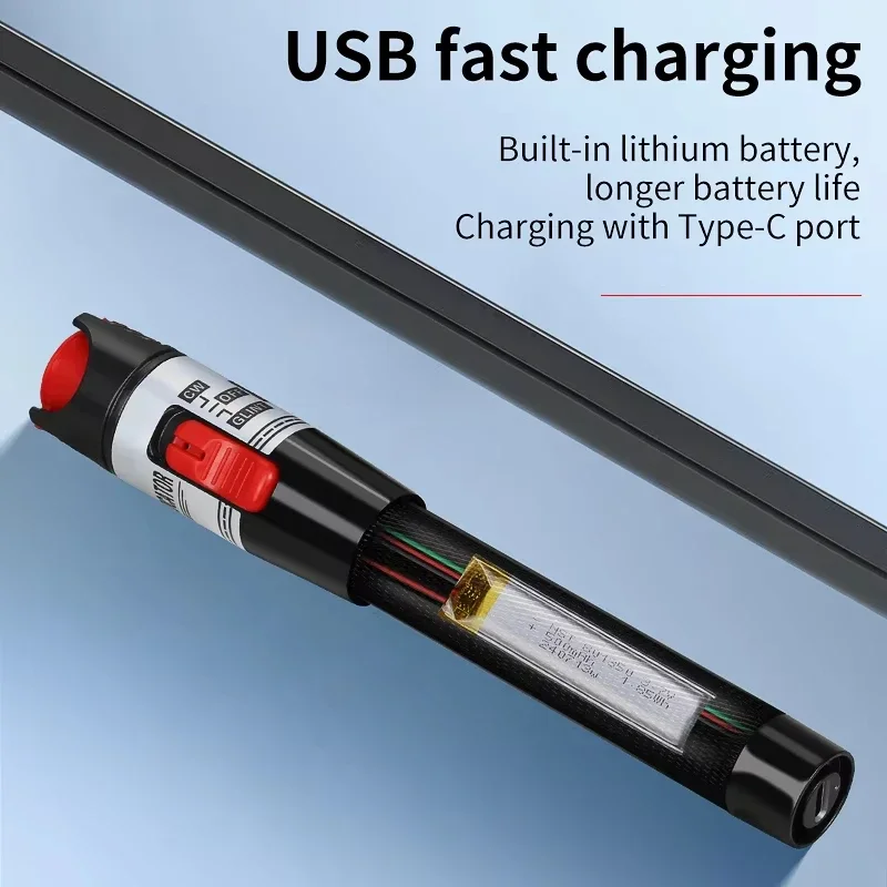 COMPTYCO Probador de cables de fibra óptica VFL recargable 15 30 50 MW (opcional) Localizador visual de fallos de batería de litio - imagen 5