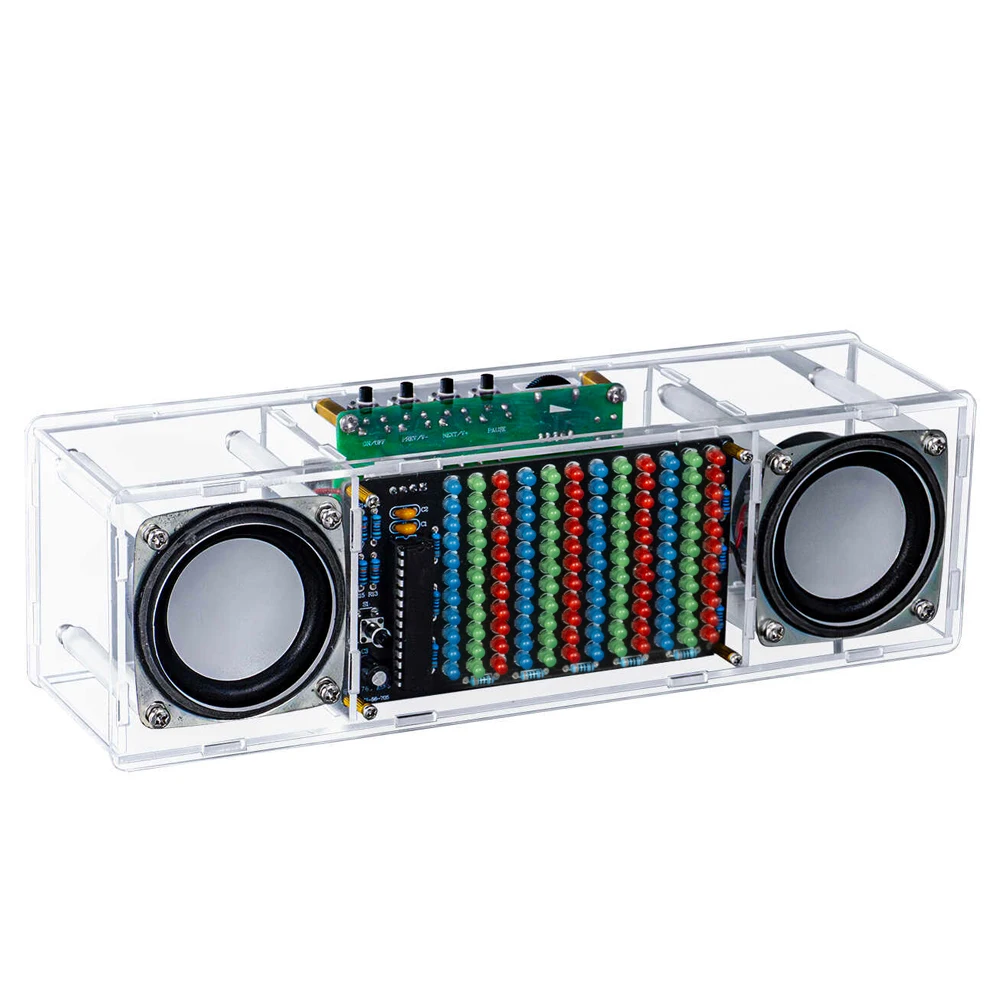 Kit de altavoces con Bluetooth, MH-M18 de espectro de música LED electrónico, doble canal, práctica de soldadura, altavoz de 3W 8002, amplificador DC5V