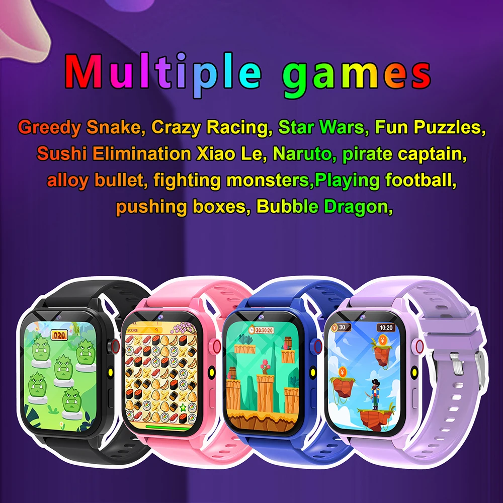 Juegos para niños reloj inteligente 18 juegos 1,83 ''cámara HD linterna monitoreo del sueño despertador reloj inteligente niños niñas regalos - imagen 2