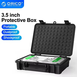 ORICO 3.5 Inch HDD Protective Box Storage Case proof Shock-proof Dust-proof Function Safety Label Design EVA Cushion