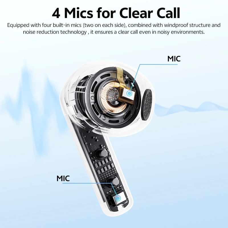 QCY AilyBuds E10 auriculares inalámbricos Audio de alta resolución con códec LDAC auriculares Bluetooth 5,4 sonido espacial TWS auriculares 13mm controlador - imagen 3