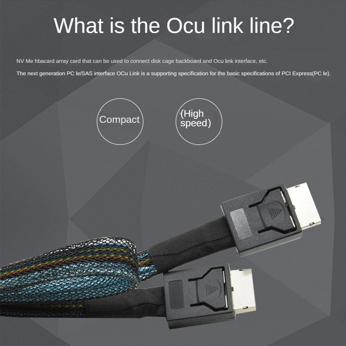 Cable Oculink macho a macho SFF-8611 SFF-8643 SFF-8654 HBAs tarjeta de matriz plano posterior de disco duro PCIe G3 Gen 4 conector de transferencia de datos - imagen 2