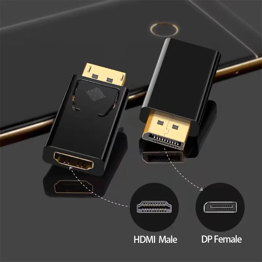 1 Uds DP a HDTV 4K conector DisplayPort DP macho a HDMI hembra adaptador convertidor vídeo Audio enchufe interruptor ﻿ - imagen 3
