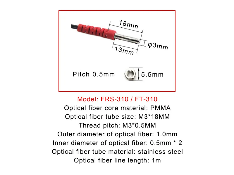 Sensor Fibra Óptica - Vista del sensor óptico