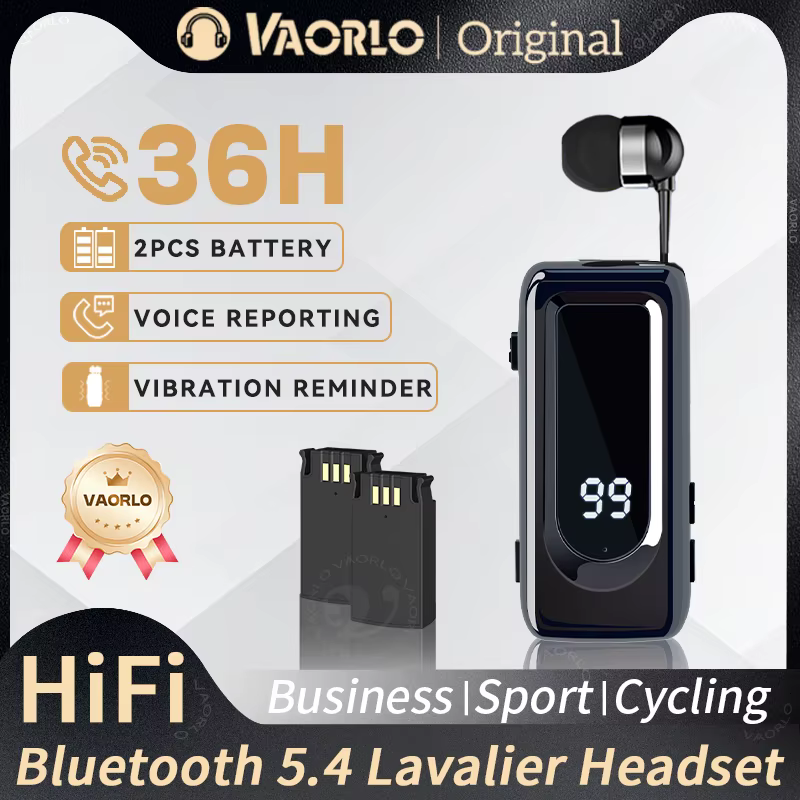 Auriculares Lavalier Bluetooth 5.4 - Llamadas y música, cancelación