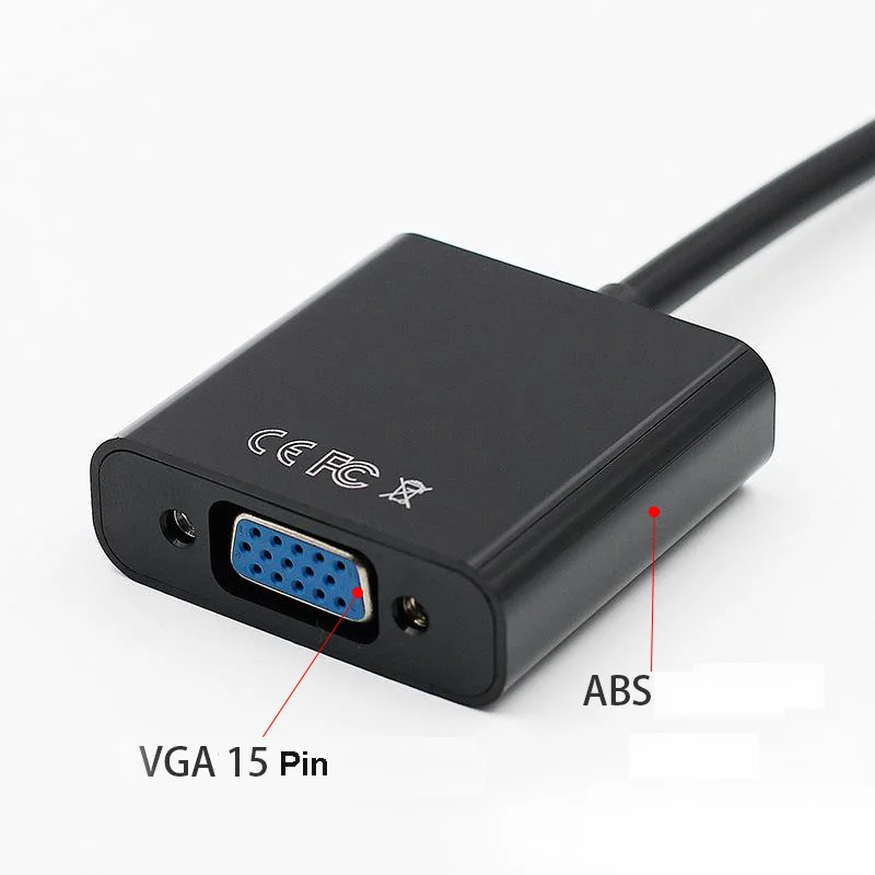 Cable de Video DP a VGA HD 1080P, Cable de transferencia de gráficos de computadora DP macho a VGA hembra, Cable adaptador convertidor - imagen 3